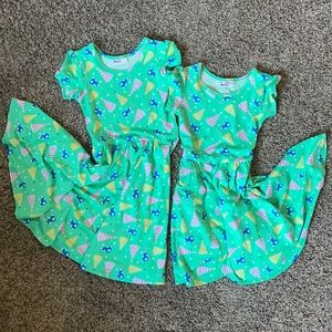 Dot Dot Smile, Sister Party Cap Sleeve dresses. Size 7 and Size 5/6. 2 dresses